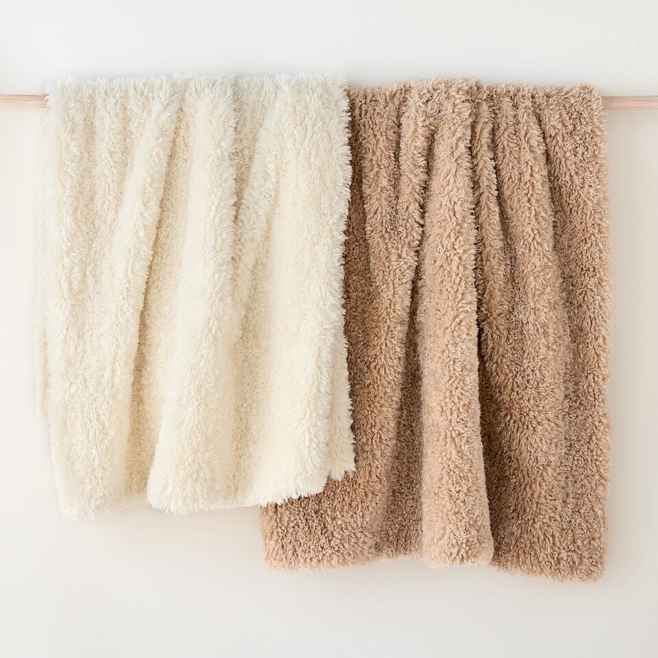 Faux Curly Lamb Fur Throw West Elm UK